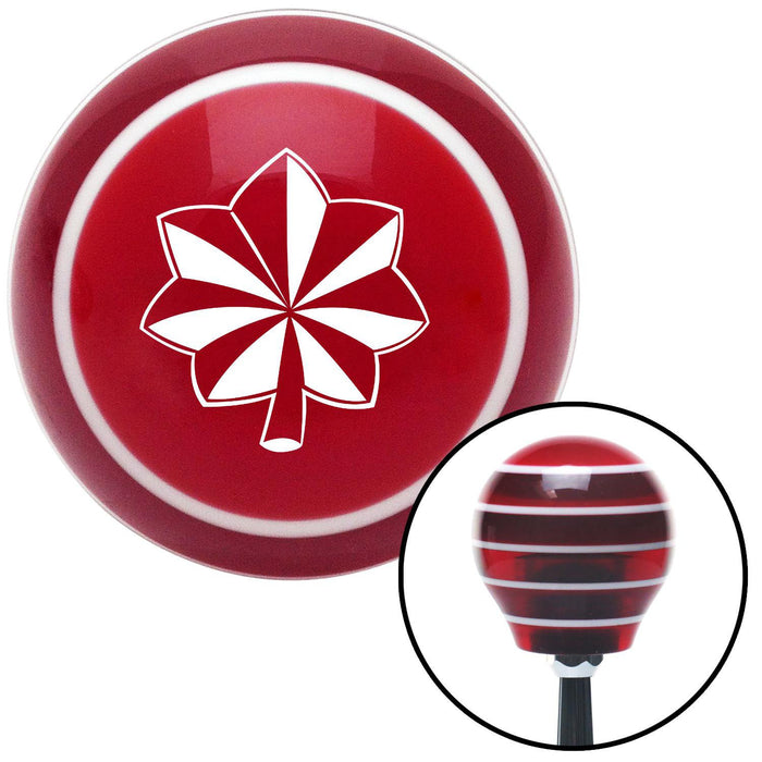 White Commander Red Stripe Shift Knob with M16 x 15 Insert