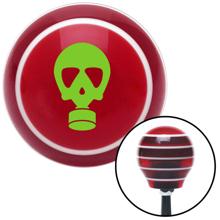 Green Gas Mask Skull Red Stripe Shift Knob with M16 x 15 Insert