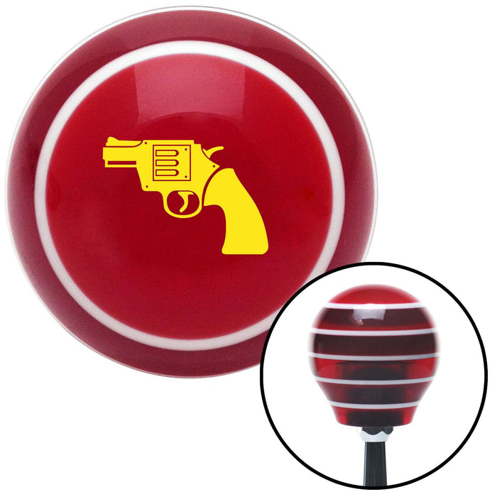 Yellow Gun Red Stripe Shift Knob with M16 x 15 Insert