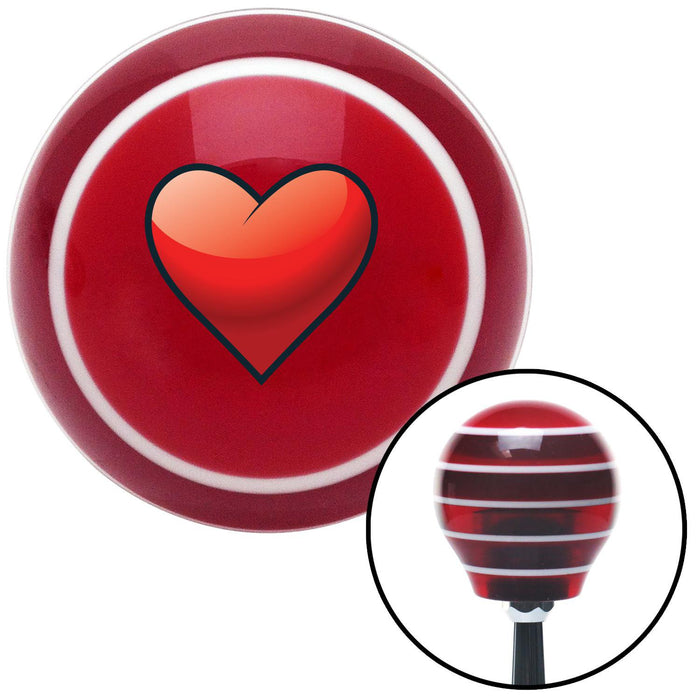 Heart Red Stripe Shift Knob with M16 x 15 Insert