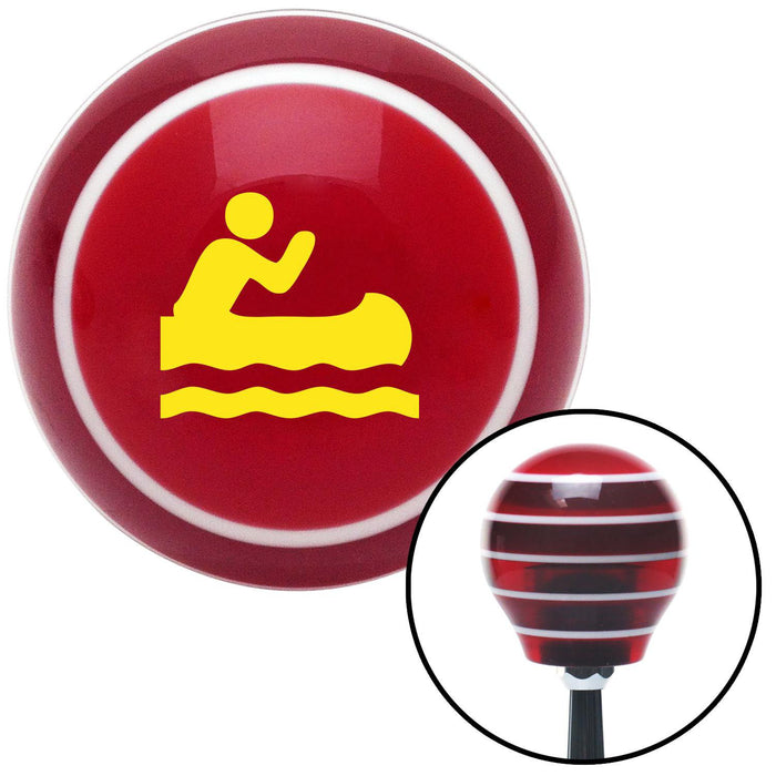 Yellow Man in a Canoe Red Stripe Shift Knob with M16 x 15 Insert