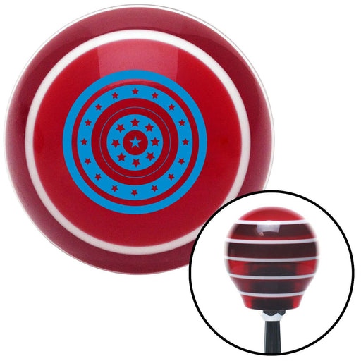 Blue Stars in Circle Formation Red Stripe Shift Knob with M16 x 15 Insert