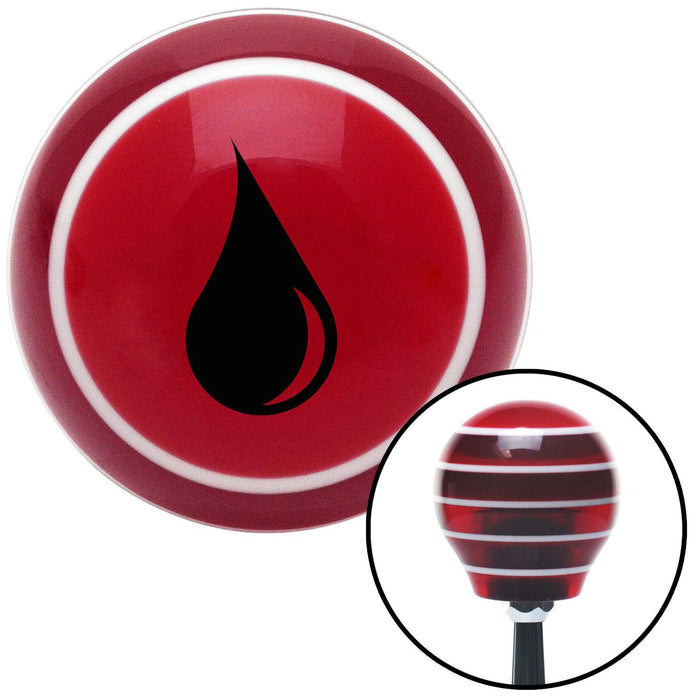 Black Marine Drip Red Stripe Shift Knob with M16 x 15 Insert