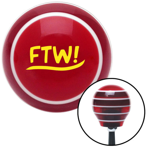 Yellow FTW Red Stripe Shift Knob with M16 x 15 Insert