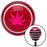 Pink Marijuana Leaf Red Stripe Shift Knob with M16 x 15 Insert