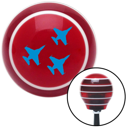 Blue Jets Red Stripe Shift Knob with M16 x 15 Insert