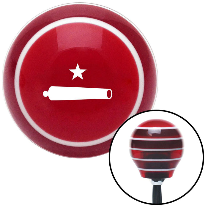 White Come And Take It Red Stripe Shift Knob with M16 x 15 Insert