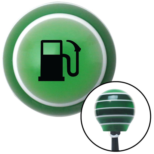 Black Automotive Fuel Green Stripe Shift Knob with M16 x 15 Insert