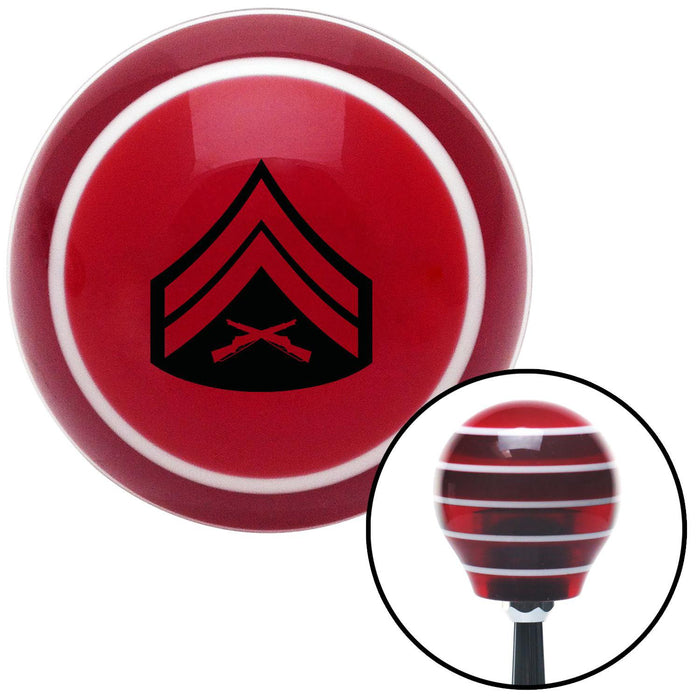 Black 03 Corporal Red Stripe Shift Knob with M16 x 15 Insert