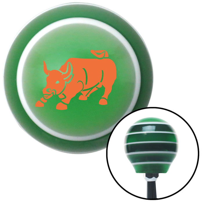 Orange Bull Green Stripe Shift Knob with M16 x 15 Insert