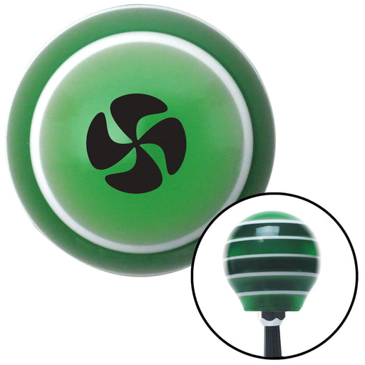 Black Automotive Cooling Fan Green Stripe Shift Knob with M16 x 15 Insert