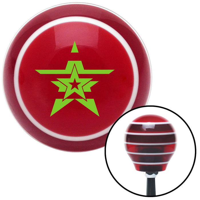 Green Stars With Stripes Red Stripe Shift Knob with M16 x 15 Insert