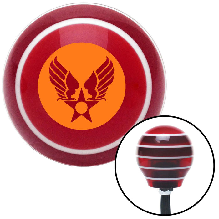 Orange Army Air Corps Red Stripe Shift Knob with M16 x 15 Insert