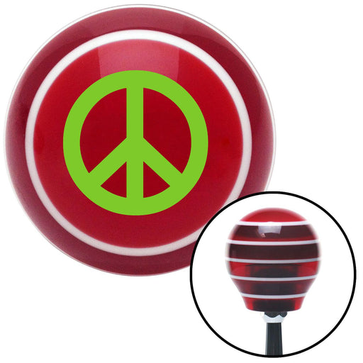 Green Peace Sign Red Stripe Shift Knob with M16 x 15 Insert