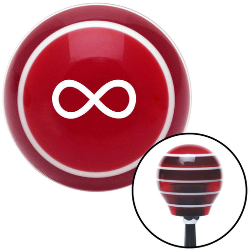 White Infinity Red Stripe Shift Knob with M16 x 15 Insert