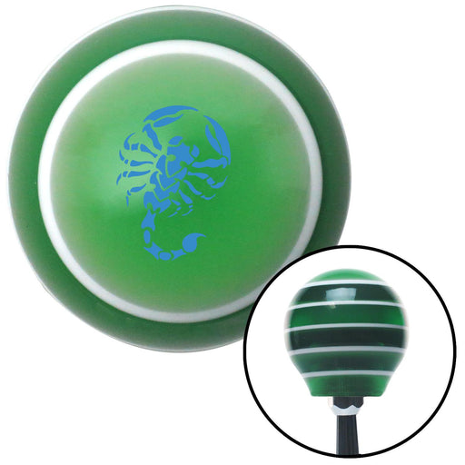 Blue Scorpion Green Stripe Shift Knob with M16 x 15 Insert