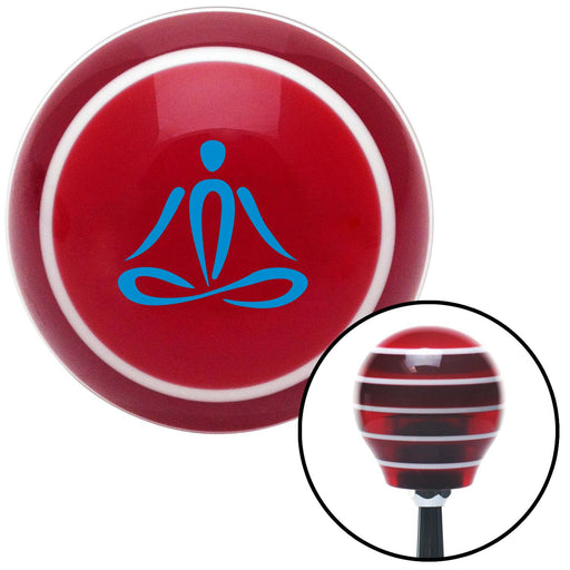 Blue Meditation Symbol Red Stripe Shift Knob with M16 x 15 Insert