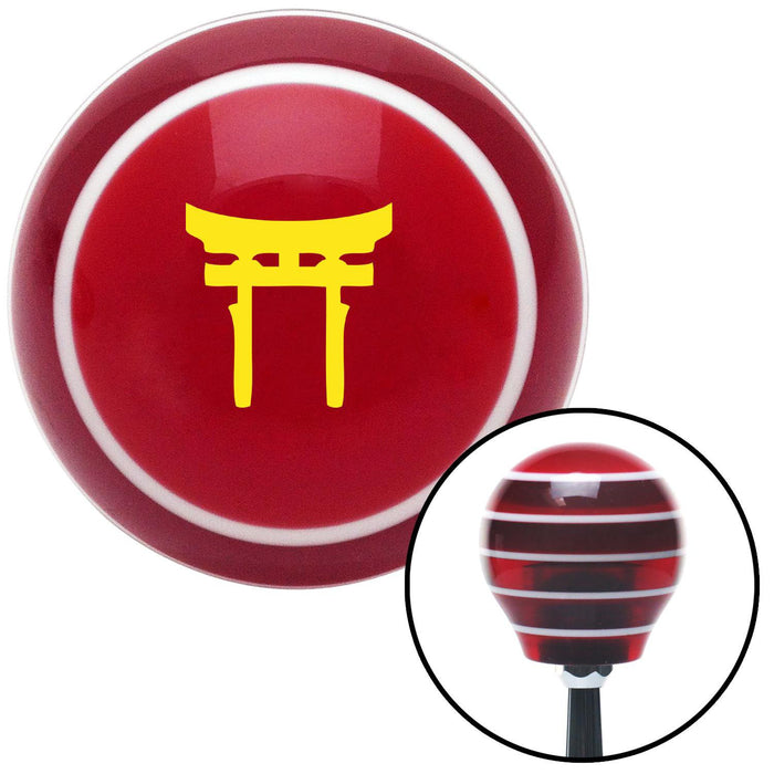 Yellow Torii Red Stripe Shift Knob with M16 x 15 Insert