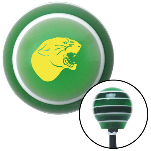 Yellow Panther Green Stripe Shift Knob with M16 x 15 Insert