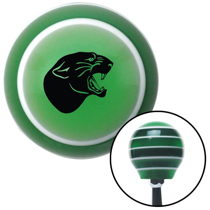 Black Panther Green Stripe Shift Knob with M16 x 15 Insert