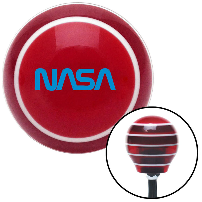 Blue Nasa Logo Red Stripe Shift Knob with M16 x 15 Insert