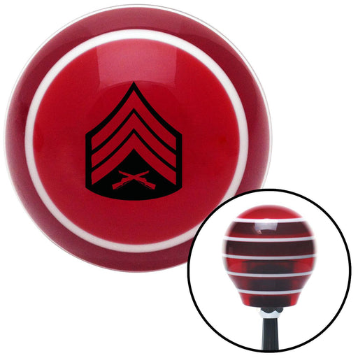 Black 04 Sergeant Red Stripe Shift Knob with M16 x 15 Insert