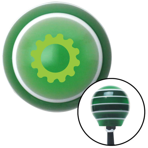 Green Solid Gear Green Stripe Shift Knob with M16 x 15 Insert