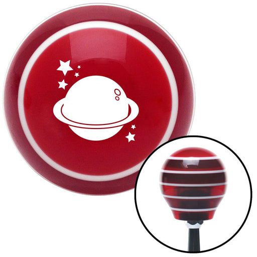 White Planet  Stars Red Stripe Shift Knob with M16 x 15 Insert