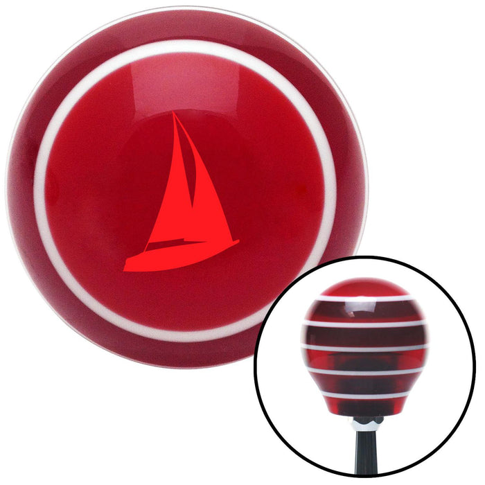 Red Sailboat Red Stripe Shift Knob with M16 x 15 Insert