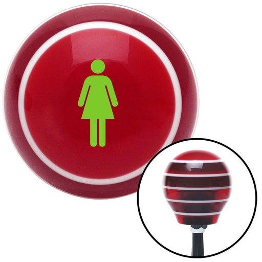 Green Women Red Stripe Shift Knob with M16 x 15 Insert