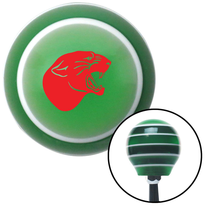 Red Panther Green Stripe Shift Knob with M16 x 15 Insert