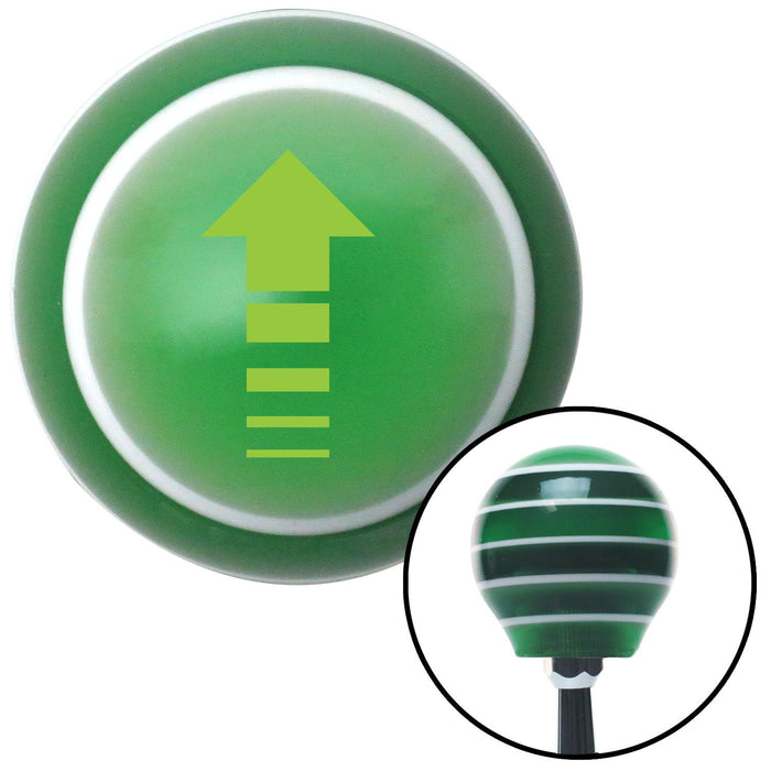 Green Broken Directional Arrow Up Green Stripe Shift Knob with M16 x 15 Insert