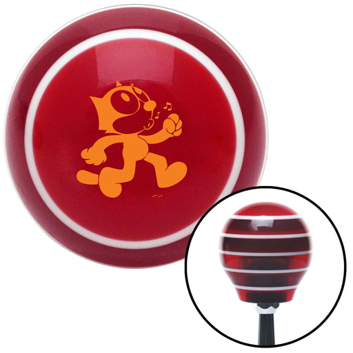 Orange Felix The Cat Whistling Red Stripe Shift Knob with M16 x 15 Insert