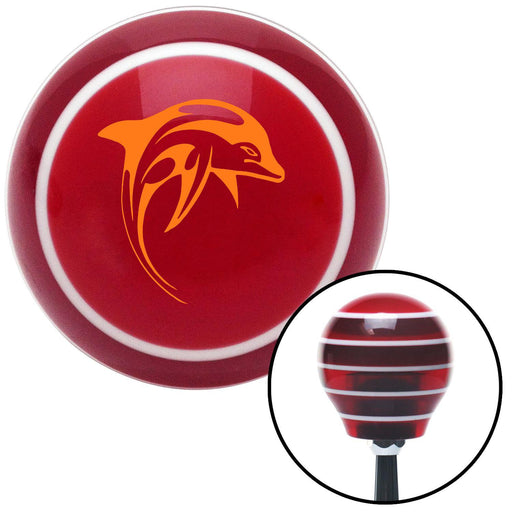 Orange Marine Dolphin 2 Red Stripe Shift Knob with M16 x 15 Insert