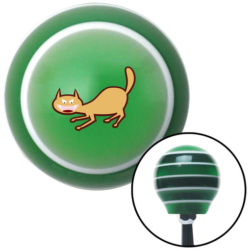 Cat Scary 2 Green Stripe Shift Knob with M16 x 15 Insert