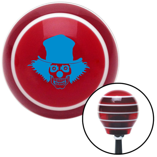 Blue Skull Clown Red Stripe Shift Knob with M16 x 15 Insert