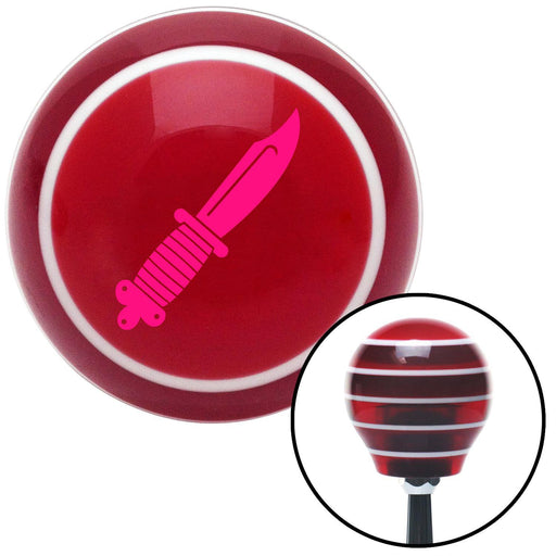 Pink Hunting Knife Red Stripe Shift Knob with M16 x 15 Insert