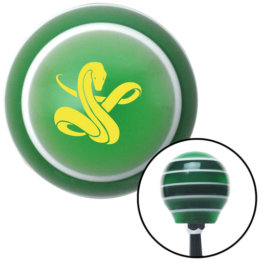 Yellow Serpent Green Stripe Shift Knob with M16 x 15 Insert