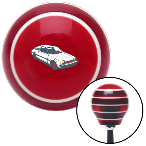 Hatchback White Red Stripe Shift Knob with M16 x 15 Insert