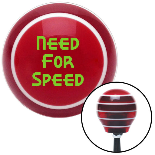 Green Need For Speed Red Stripe Shift Knob with M16 x 15 Insert