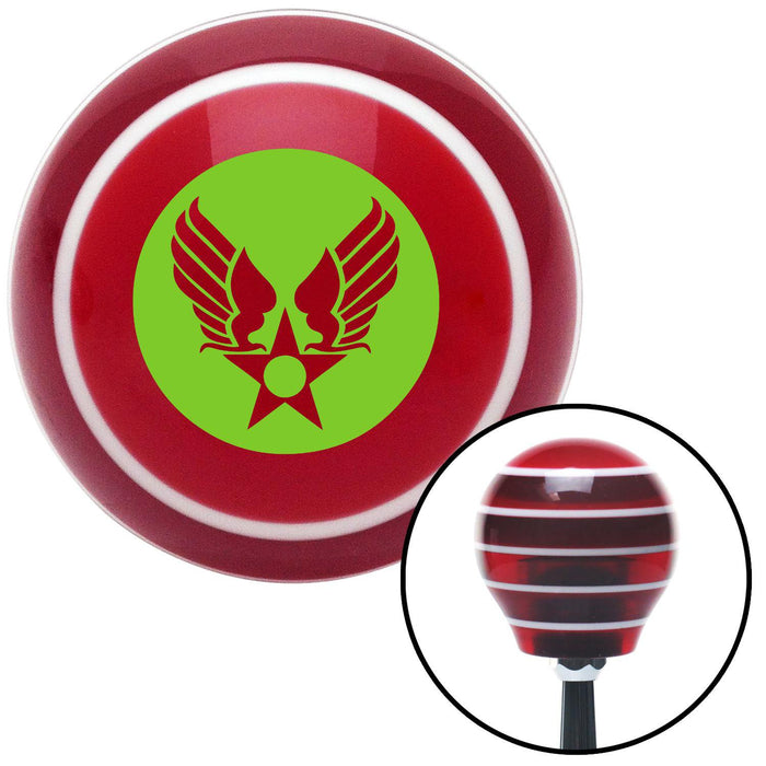 Green Army Air Corps Red Stripe Shift Knob with M16 x 15 Insert