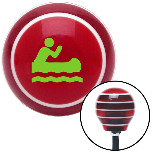 Green Man in a Canoe Red Stripe Shift Knob with M16 x 15 Insert