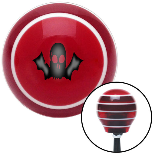 Bat n Skull Red Stripe Shift Knob with M16 x 15 Insert