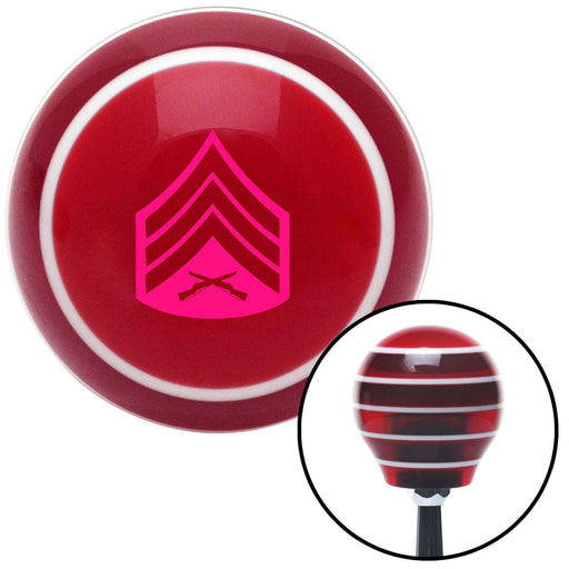 Pink 04 Sergeant Red Stripe Shift Knob with M16 x 15 Insert