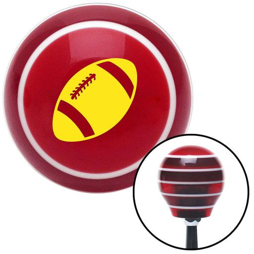 Yellow Football Red Stripe Shift Knob with M16 x 15 Insert