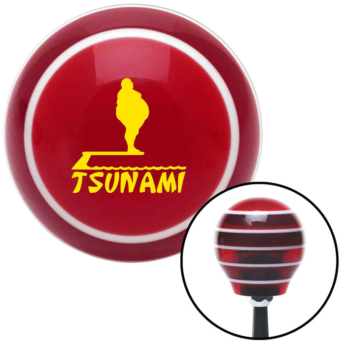 Yellow Tsunami Red Stripe Shift Knob with M16 x 15 Insert