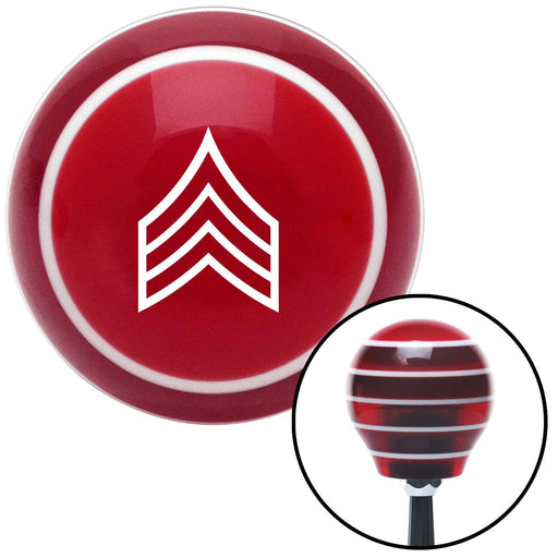 White Sergeant Red Stripe Shift Knob with M16 x 15 Insert