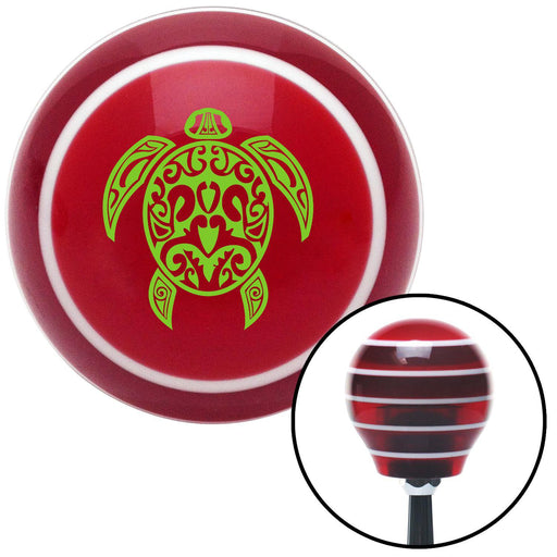 Green Giant Turtle Red Stripe Shift Knob with M16 x 15 Insert