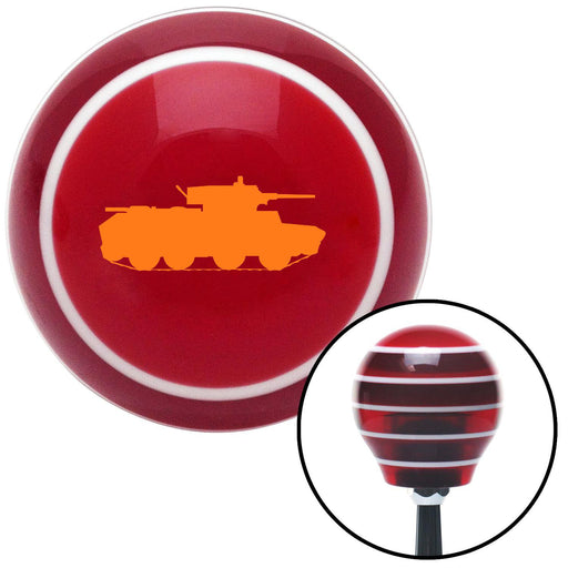 Orange Military Tank Red Stripe Shift Knob with M16 x 15 Insert