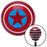 Blue Star in Circle Red Stripe Shift Knob with M16 x 15 Insert